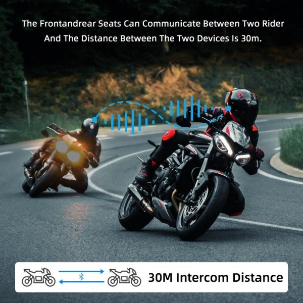 Bluetooth Intercom Moottoripyörä kypärä kuulokkeet 2 Rider Intercom Motos Interphone BT 5.0