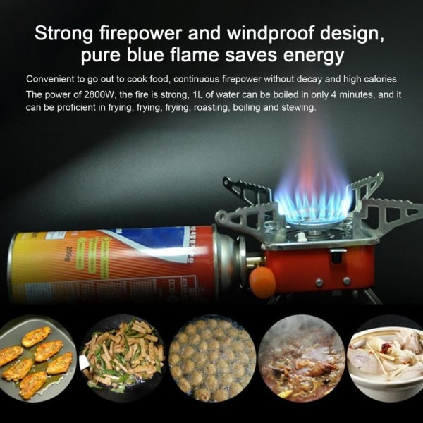 Elektronisk tändning camping spis kort typ 2800W aluminium legering vikbar utomhus gas ugn utomhus verktyg