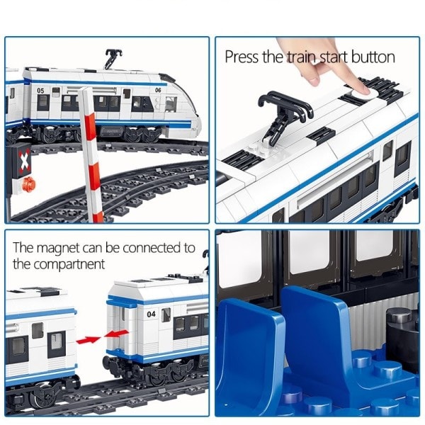 941 stk By Elektrisk Harmony Rail Fjernkontroll Bygge Blokker Tog Binne RC Bil Brick Leketøy