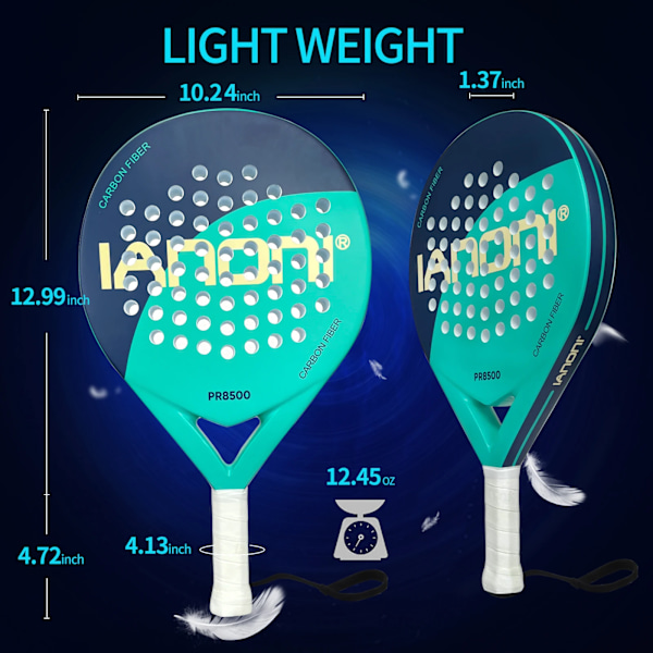 Padel Racket Kol Fiber Yta med EVA minne