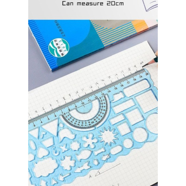 Multi Shaped Plastic Lineal Maling Tegning Skabelon Oval Geometrisk Skabelon Kurve Mønster