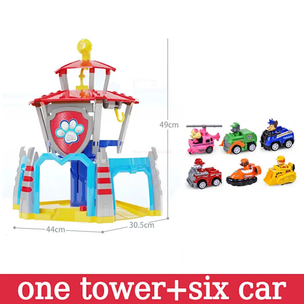 Paw Patrol Tower Rescue Buss Command Senter Patrulla Canina Med hunder biler valp patrulje action figurer modell leker