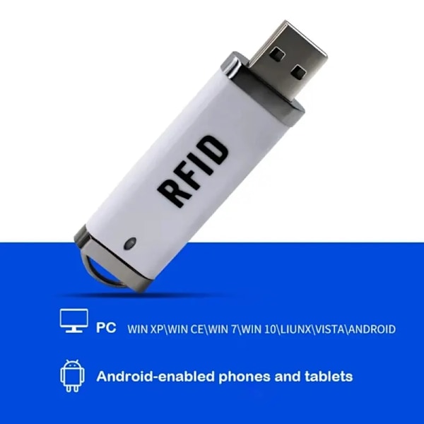 Bärbar Liten U Disk RFID Läsare 125Khz ID 13,56MHz IC Kort Induktion Smart USB Reader Writer
