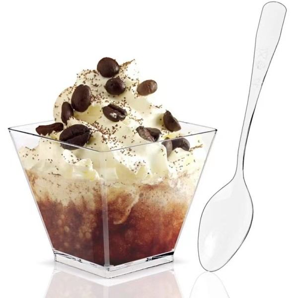 Mini Dessert Muggar För Fest Små Plast Dessert Muggar Engångs Dessert Shooter Muggar