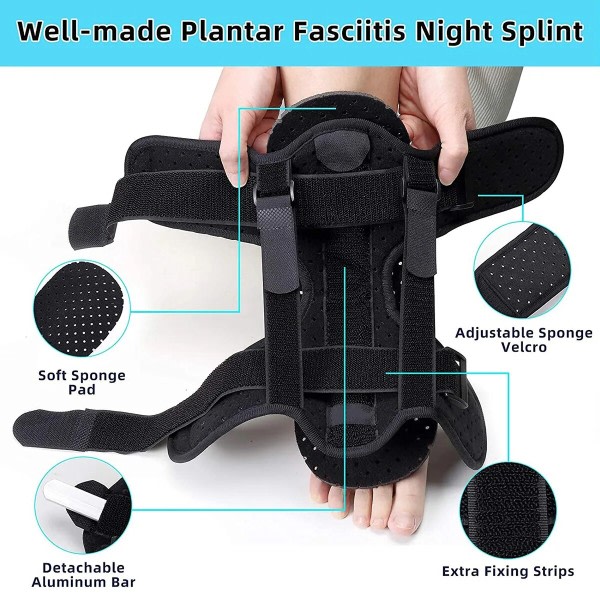 Plantar Fasciitis Yö Lasta Unisex Säädettävä Jalka Drop Orthotic Ahdet