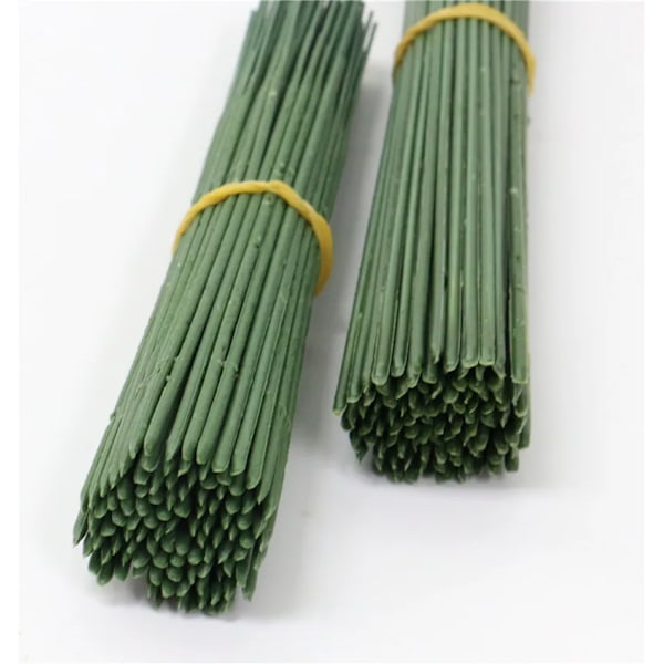 200 stykker Plastkledd Jern Blomster Stengel For Kunstig Hortensia Rose 6.69tommers Blomst Hode Pinn Stang Bryllup Dekor Tilbehør