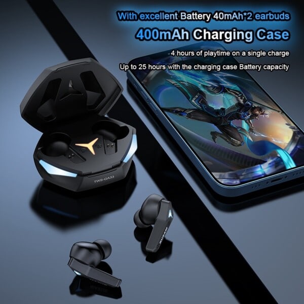 RUSAM GA33 Gamer Headset Låg Latency Bluetooth Hörlurar