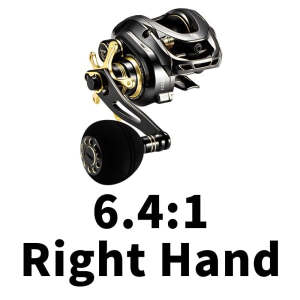 Baitcasting Reel 9,5KG 22LB Drag Power 10 Bearing 6,4 Gear Ratio Drag Clicker Enkel Power Håndtak Fishing Reel
