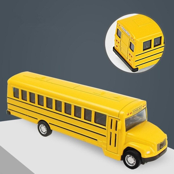 Diecast Seos Inertia Koulu Bussi Malli Vedä Taka Auto lelut ajoneuvo lasten koulutus lelu