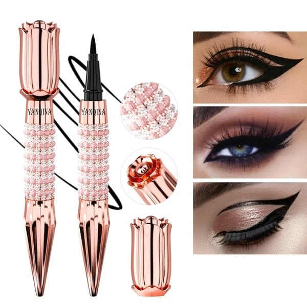 Flytande Eyeliner Penna Vattentät Svart Långvarig Eye Liner Penna Tjock Snabbtorkande Kosmetika Smink Verktyg