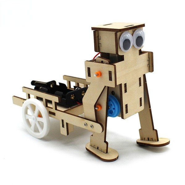 Robot Træk vogn Gør det selv Teknologi Små Produktion Manuel Eksperiment Samlet Legetøj Model