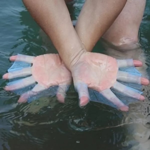 2 kpl uinti sormi nauha hanskat sammakko käsi varusteet evät kämmen räpylät