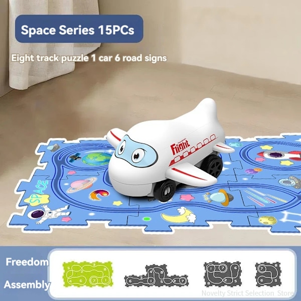 Puzzel Lelu setti rata auto tee-se-itse kokoa pala joustava rautatie rata