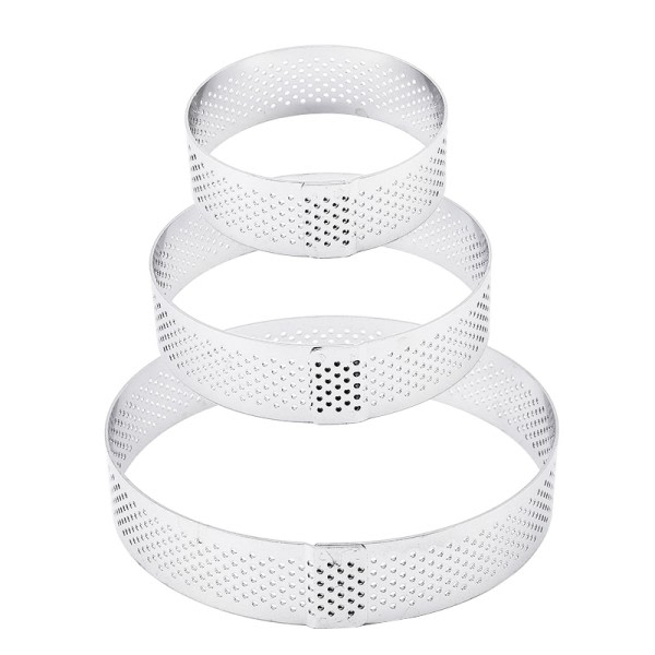 Rustfritt stål Terte Mugg Ring Tartlet Kake Mousse Mopper Cookies Pay Circle Cutter