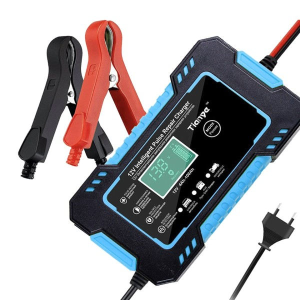 6A Fuld Automatisk Bil Batteri Oplader Foxsur Batteri Opladning Lifepo4 Batteri 12V  Digital Skærm