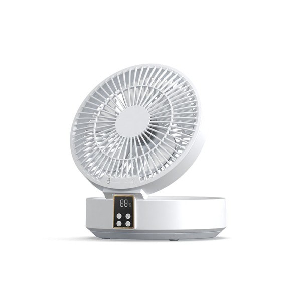 Fjernbetjening Kontrol Trådløs Punch-fri Vægmonteret Cirkulation Luft Køling Blæser med LED Lys Foldning Elektrisk Ventilator Bord Ventilator