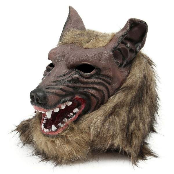Halloween latex gummi varg huvud hår mask varulv handskar kostym fest läskigt inredning
