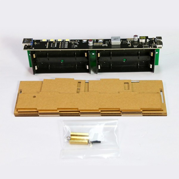 Two Way No Welding LED Light Digital Display Transparent Punk Batteri Snabb Charge Power Bank Case