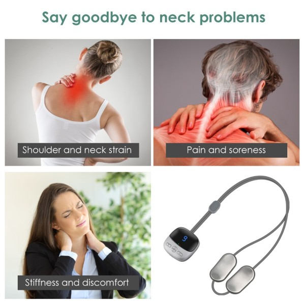 Puls Nack Massager Värme Smärtlindring Trådlös Intelligent Djup vävnad Trigger Point Massage