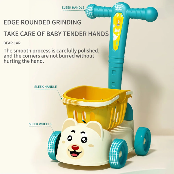 Børn's supermarked indkøbsvogn baby vogn legetøj
