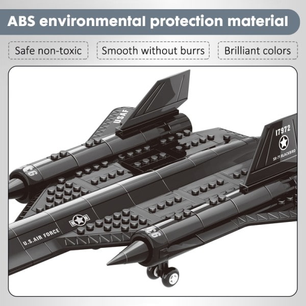 Air Force Blackbird Rekognoscering Fly Legering Model Fighter Samling Bygning Klods Legetøj