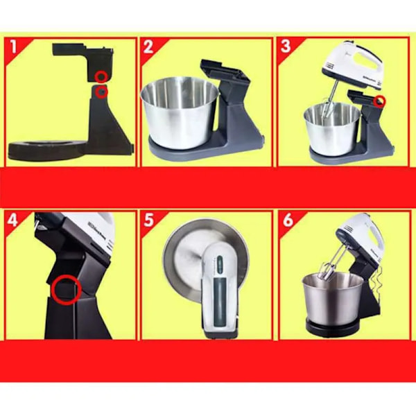 100W El Mad Stand Blander Fløde Blender Dej Æltning 7 Speed Kage Brød Kok Maskin Piskeris Æg Piskeris 220V