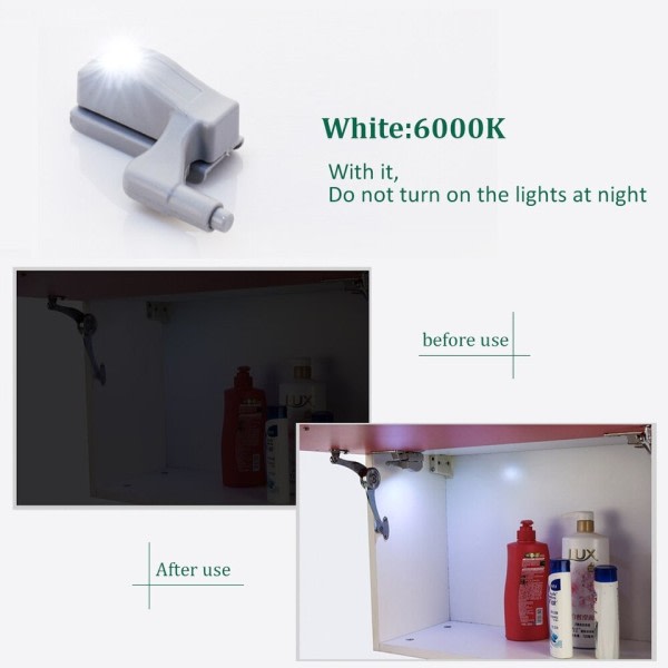 4 Stykk Universal LED Inner Hengsel Lampe skap Induksjon Lys Garderobe Skap Sensor Lys