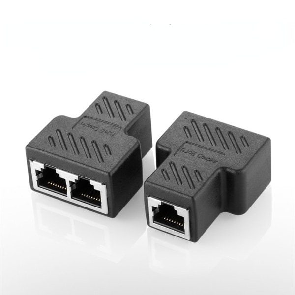 RJ45 1 Till 1/2 LAN Ethernet Nätverk Kabel Kvinna Splitter Adapter Kontakt Splitter Extender Plug