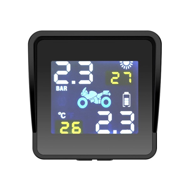 USB aurinkoenergia lataus LCD moottoripyörä TPMS rengas paine rengas lämpötila valvonta hälytin järjestelmä 2 anturia