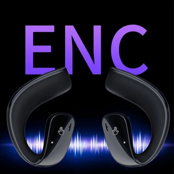 Air Conduction Bluetooth 5.3 Øretelefoner Open Ear Clip Trådløs Hovedtelefon med Mic Sports Headsets