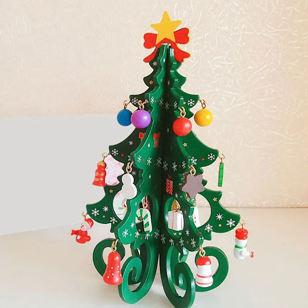 Kreativ Gør-det-selv Træ Jule Træ Vindue Butik Indkøbscenter Desktop Display Rekvisitter Ornament