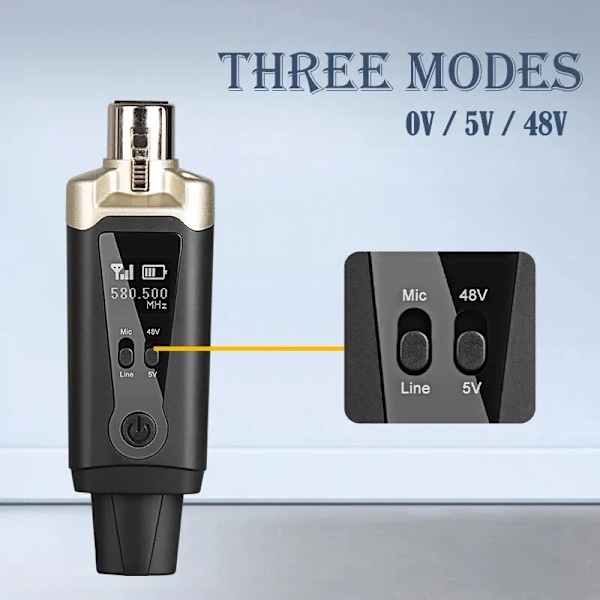 Trådlöst mikrofon system XLR mikrofon omvandlare adapter UHF automatisk sändare inställning
