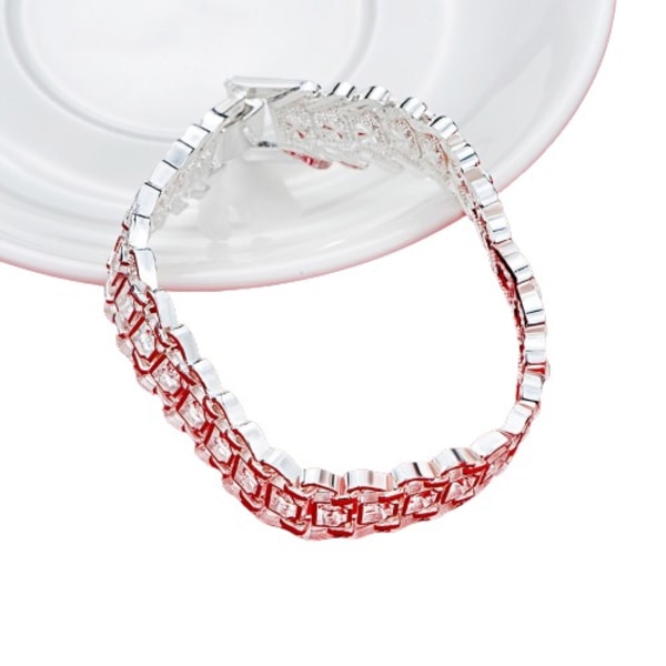 Smuk Elegant bryllup 925 sølv dame mænd kæde armbånd