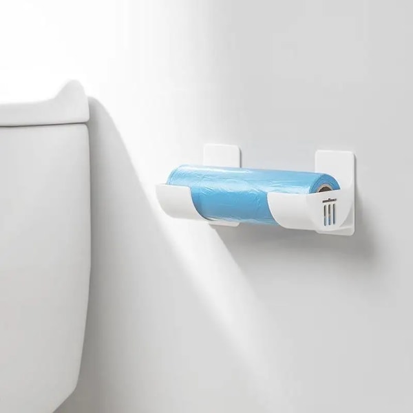 Bästa kvalitet 4 delar Kök Bad Vägg Monte Plast Poly Skräp Avfall påse Rulle hållare Dispenser Färskhet Film Rull Förvaring ställ