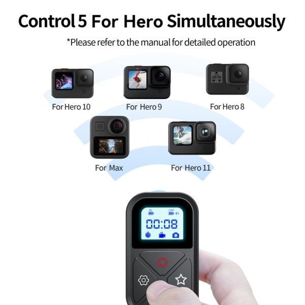 Bluetooth Fjernkontroll Kontroll For GoPro Hero 11 10 9 8 Max 11 Mini Med håndledd stropp