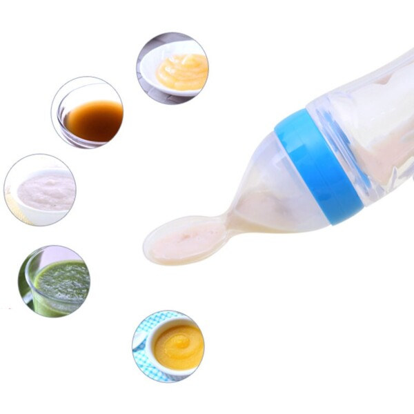 90ML Sikker Nyfødt Baby Madring Flaske Småbørn Silicone Squeeze Madring ske Mælk Flaske Baby Træning Foder Mad tilskud