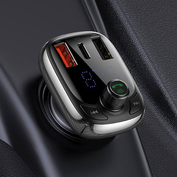 FM sender bil hurtig oplader til telefon bluetooth 5.0 bil kit lyd mp3 afspiller