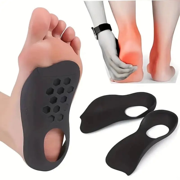 1 par ortotiske indlægssåler til flade fødder o-formede ben og plantar fasciitis - unisex bue støtte sko indlæg 35-40 str.