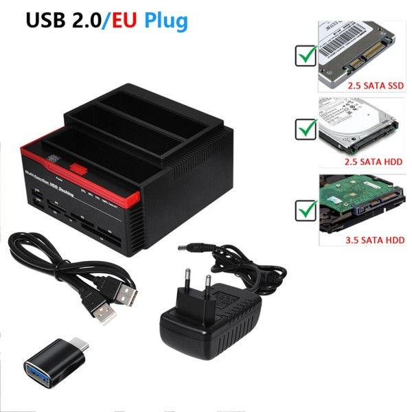 Hard Drev Docking Station Hard Disk Indkapsling HDD SSD Ekstern HD Kort Læser USB Hub