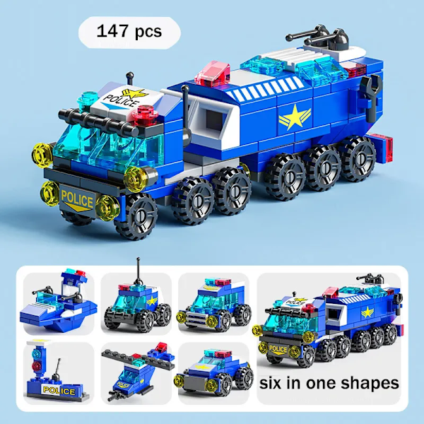 Mini Kuusi Yhdessä Ajoneuvo Muotot Tilet Fancy Koottu Block Pulma Pienet hiukkaset Blocks