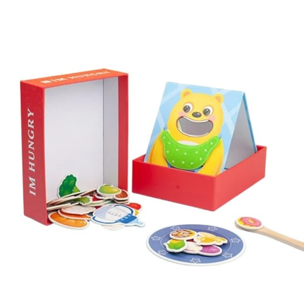 Montessori vanhempi lapsi vuorovaikutus leikki talo simulaatio ruokinta peli