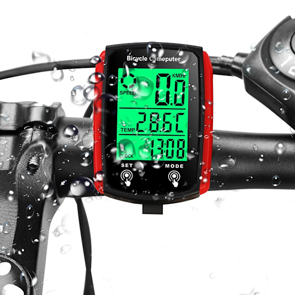Cykel Computer LCD Digital Kablet Cykling Computer Speedometer Cykel Hastighed Kilometertæller Med Baggrundsbelysning cykel Tilbehør