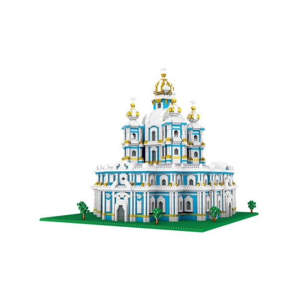 Smolny kloster block uppsättning 3D kyrka stad landskap diamant byggnad tegelsten leksak