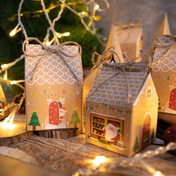 Jul gave esker advent kalender pepperkaker hus papir boks jul nytt år fest emballasje rekvisita