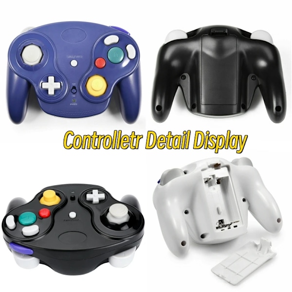 Trådlös Gamepad Controller för NGC spelkonsol med 2,4G adapter Gamepads Joystick for GameCube Video Game Console