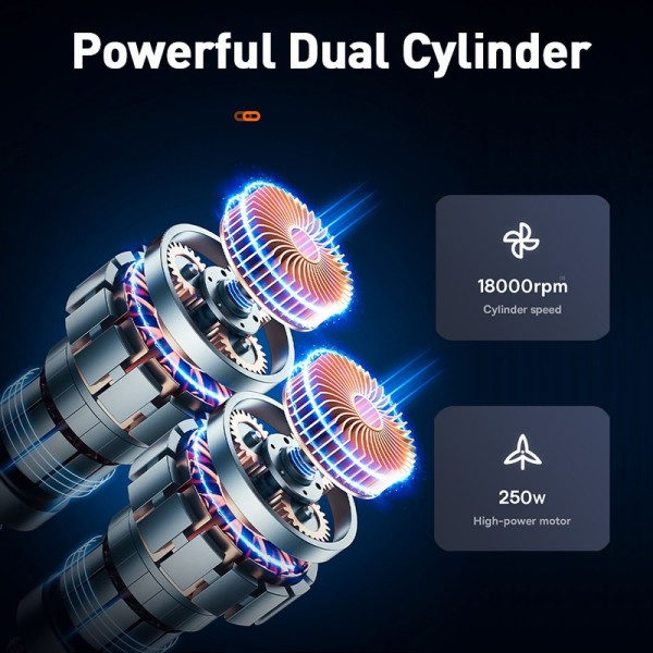 Dekk Inflator Bærbar Bil Luft Kompressor 250W Dobbel Sylinder Elektrisk Dekk Pumpe