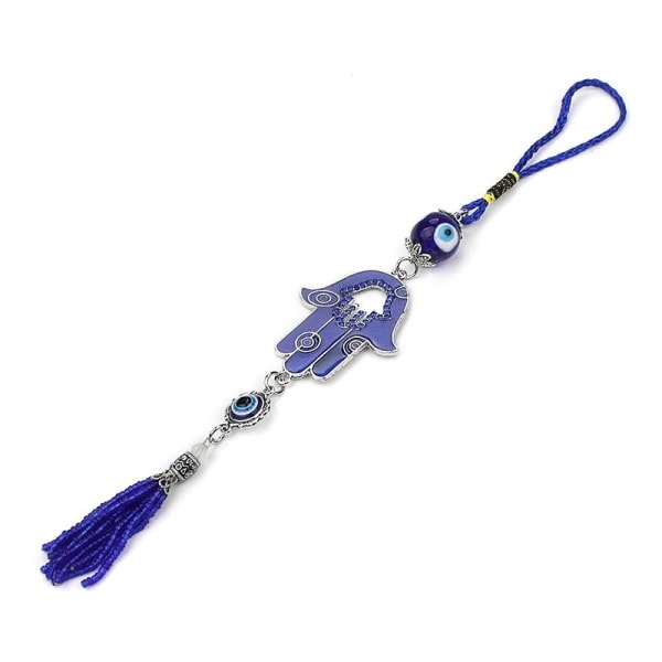 Lucky Eye Glas Bead Nøglering Kvast Vedhæng Nøgleringe Væg Ophæng