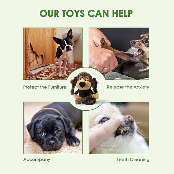 Knirkende valp leker plysj valp tygge leker for tenner trening hund leker for hunder