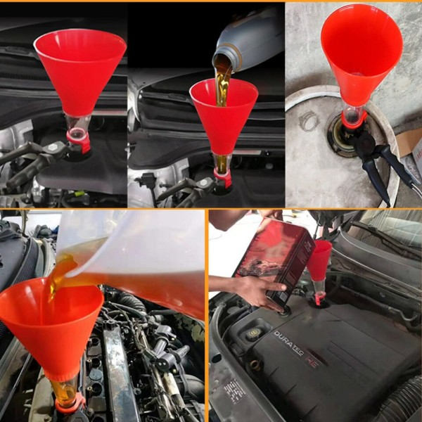 Bil motor olja tratt universell bränsle lägg till tratt verktyg