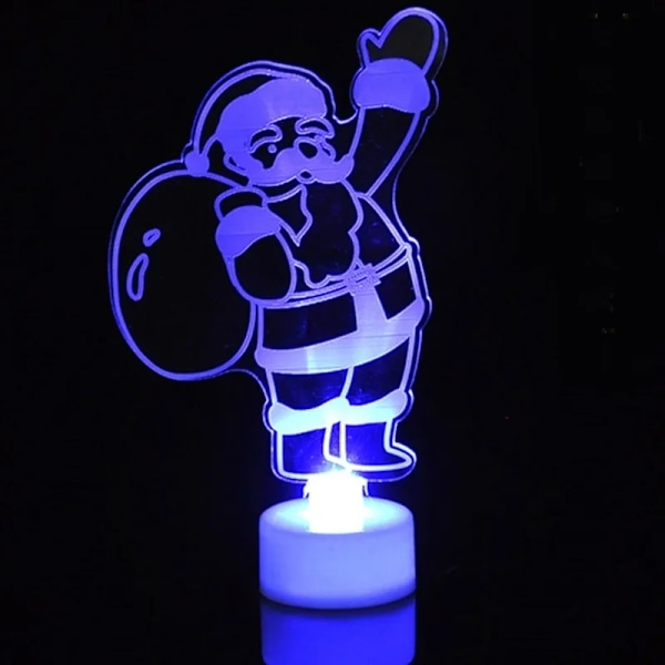 LED jul pynt natt lys blinker jul nissen snømann jul tre lys lampe